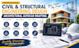 do civil and structural engineering design, architectural autocad drafting