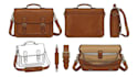 create leather bag design, wallet, laptop bag and messenger bag tech pack design