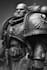 create a grimdark warhammer 40k character illustration