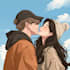 draw semi realistic anime couple art