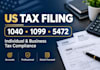 handle US tax filing, 1040, 1099 and 5472 forms