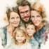 create a hand painted watercolor couple portrait keepsake