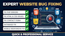 fix HTML CSS javascript bugs and customize your website