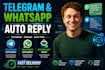 set up whatsapp and telegram auto reply chatbot