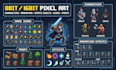 create 8bit 16bit pixel art character animation sprite sheet retro pixel art