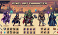 create 16x16 bit 32x23 2d pixel art sprite sheet character icons game assets