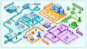 design 2d customer journey, organization, hierarchy, relationship, workflow maps