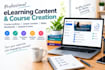 do elearning course content creation, course outline and ppt slides