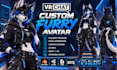 do custom vrchat furry avatar fursona facial rig 3d model vrc anime nsfw avatar