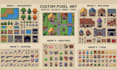 2d topdown, isometric game asset and props game icons items level assets design