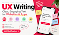 ux writing content ux copywriting microcopy apps websites and saas