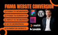 convert figma lovable ai replit durable to wordpress edtable with elementor
