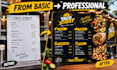 design food truck menu, digital menu board and qr code menu