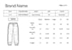 create  trouser technical pack and measurement sheet
