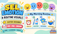create kids emotion cards visual schedule and routine chart for sel and teachers