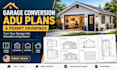 draw garage conversion adu plans and permit drawings for local permit submission