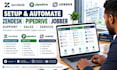 set up zendesk, pipedrive and jobber CRM automation