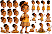 design childrens book characters with pose and expression sheets