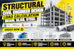 do expert structural civil engineer design, load calculation, beam, slab, steel