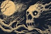 craft dark art, concept, cartoon, linocut
