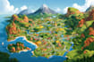 create a vector cartoon or flat style map