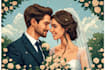 draw couple portrait for wedding illustration
