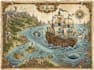 draw fantasy map or ship illustration with cool details