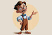 illustrate retro cartoon vintage character mascot