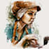 do a watercolor digital portrait