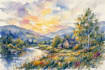 do creative watercolor landscape art