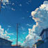create a beautiful anime background illustration