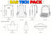 mold hunting backpack design,shopping handbag techpack prototype in vector file