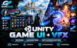 design 3d game UI UX, vfx and environments in unity