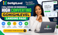 design a converting gohighlevel landing page or redesign
