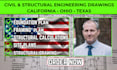 create civil structural engineering drawings for california, ohio texas permit