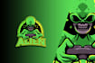 design a powerful alien character logo