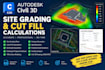 do site grading and cut fill calculations in civil 3d