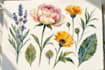 paint watercolor flowers and botanical