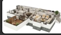 convert 2d floor plan to 3d floor plan with realistic architectural rendering