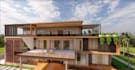 visualize 3d modern terraced villa,home elevation,high resolution balcony render