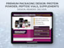 do premium protein powder label, peptide vial label, supplement bottle packaging