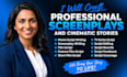 craft professional screenplays, cinematic movie scripts, film script