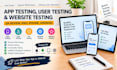 app testing user testing and website testing, qa review, ipad, iphone, android