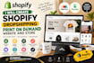 create shopify dropshipping print on demand website and store