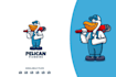 create a unique pelican mascot logo design