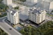 visualize 3d mixed use zoning,residential  complex,parking lot,masterplan render