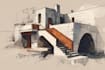create architectural hand drawn sketches