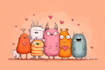 draw a cute and funny cartoon illustration