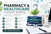 write pharmacy and healthcare content