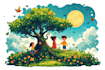 create childrens story book illustration